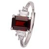 Sugar Cube Natural Topaz Citrine Amethyst Ring Women'S S925 Sterling Silver Colored Treasure Jewelry Index Finger Ring