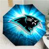 Carolina Panthers Print Automatic Umbrella, 8 Rib Iron Frame, Plastic Handle, Suitable for Outdoor Travel &Daily , Ideal Gift