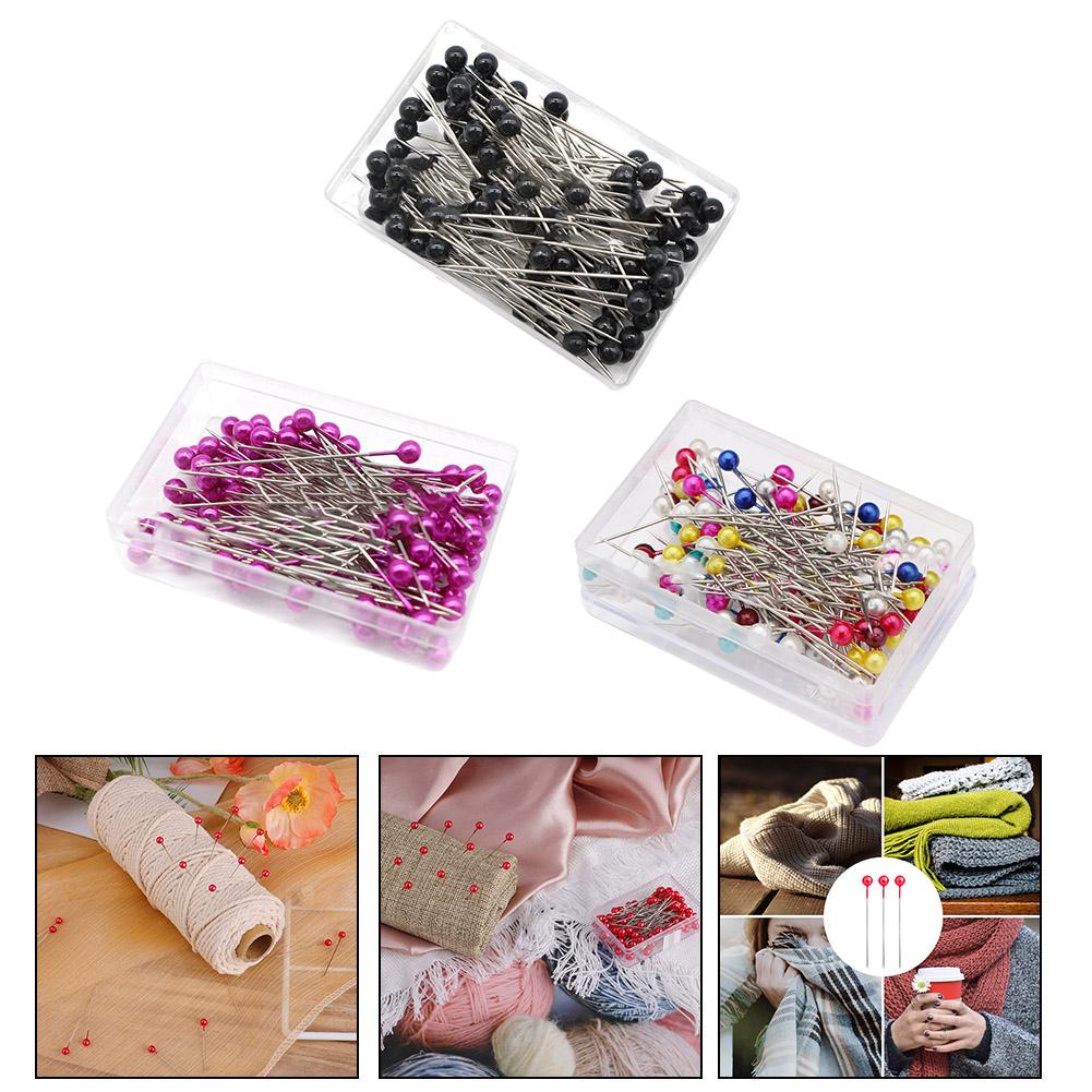 Colorful Clothing Positioning Bead Needle Set  100pcs Straight Pins  Suitable for Tailoring and Party Decorations