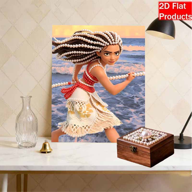 Disney Moana Creative Pearl Art Kit 5D DIY Pearl Embroidery Mosaic Cross-Stitch Kit for Home Decor