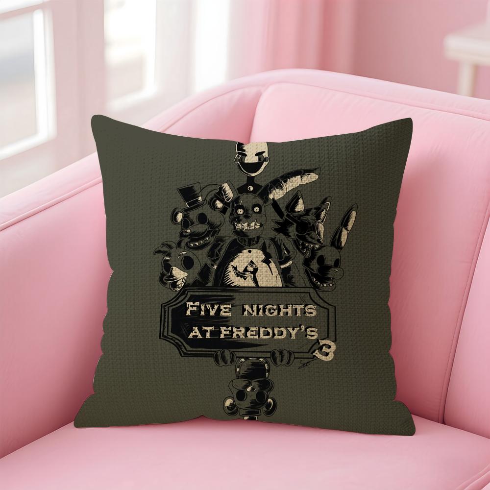 FFive Nights at Freddys Cushion Cover Natural Linen Pillow Case DoubleSided Print Decorative Sofa Pillowcase Home Decor Gift