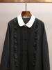 Spring Gray Color Block Ruffle Patchwork Dress for Women