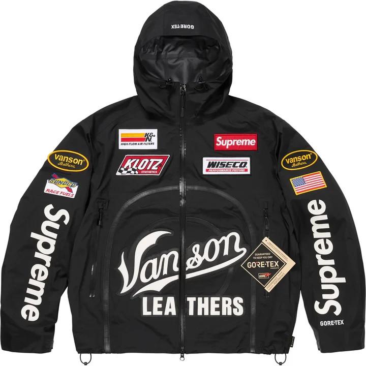 Supreme Vanson Leathers GORE-TEX Shell Jacket Black