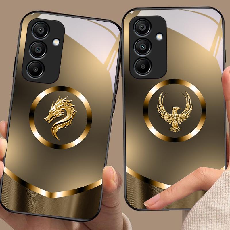 Golden gradient dragon For Samsung A 20 30 A22 23 24 25 26 31 32 33 A34 35 42 50 51 52 53 54 55 56 70 71 72 73 glass phone case