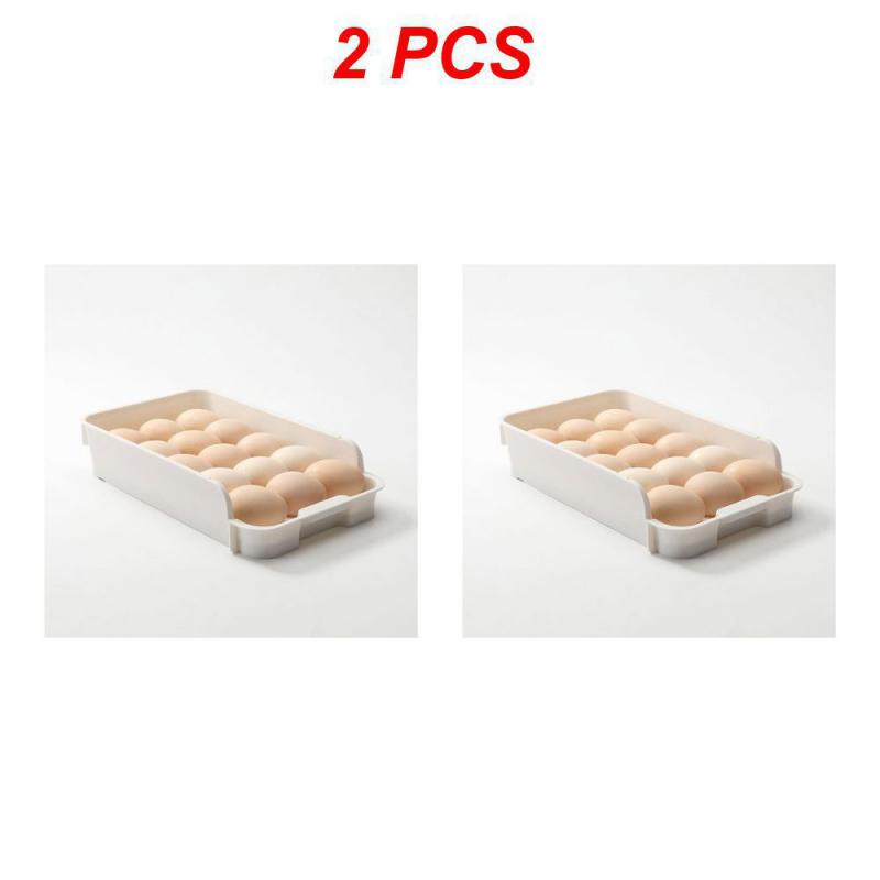 Automatic Scrolling Egg Rack Holder Storage Box Egg Basket Container Organizer Rolldown Refrigerator Double-layer Egg Shelf