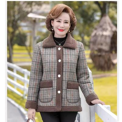 Women's Fashion Loose Autumn Jacket, Mother's Spring and Autumn Jacket, Granular Velvet Temperament