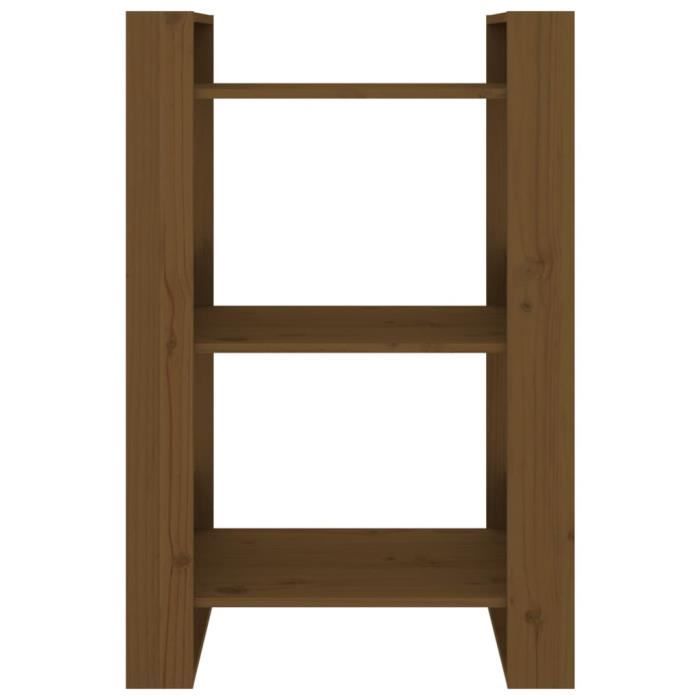 Bibliothèque/Cloison en bois massif marron miel 60x35x91 cm - VidaXL
