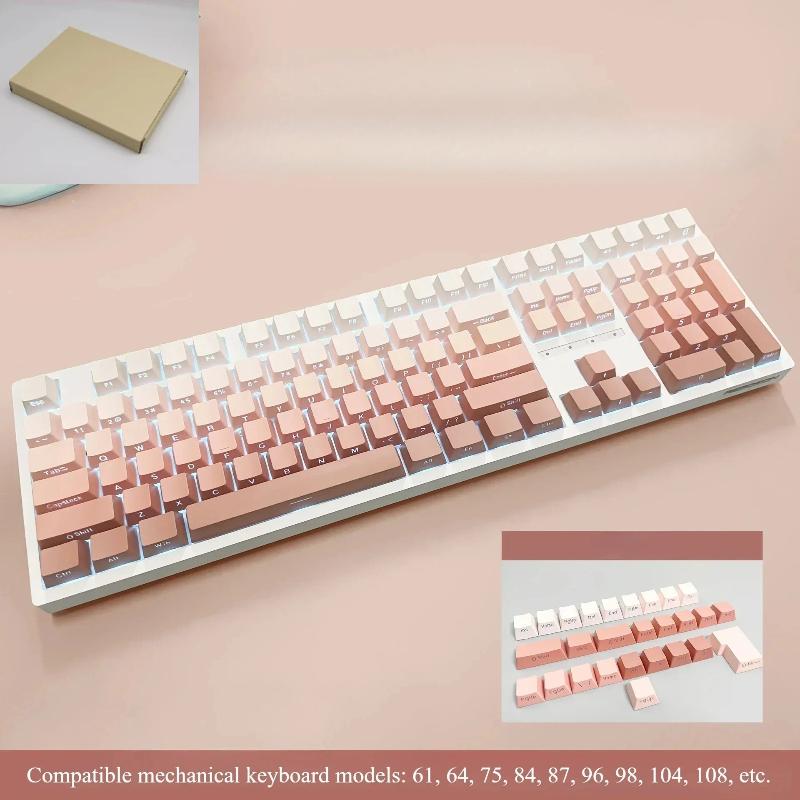 2025 Good Gradient Keycaps Side Printed Shine Through PBT Double Shot OEM Profile for MX Switches Gaming Keyboard 130+key Caps
