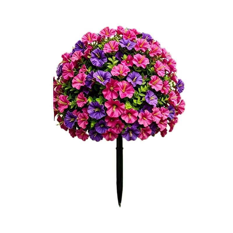 Garden Camp Decor Artificial Morning Glory Flowers with Ground Stake for Outdoor Yard