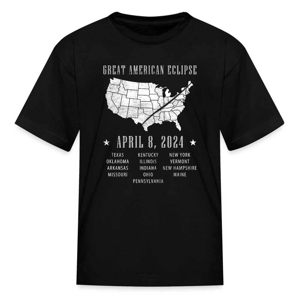 

Total Solar Eclipse 2024 USA Map With Path Kid s T-Shirt L
