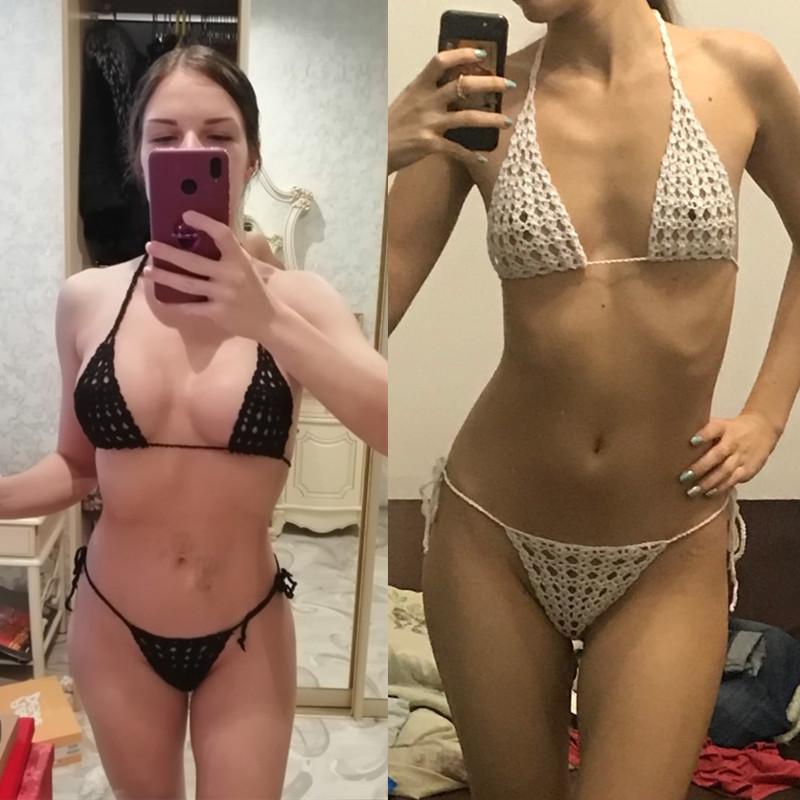 Bikini Micro Trendy Fatto a Mano all'Uncinetto