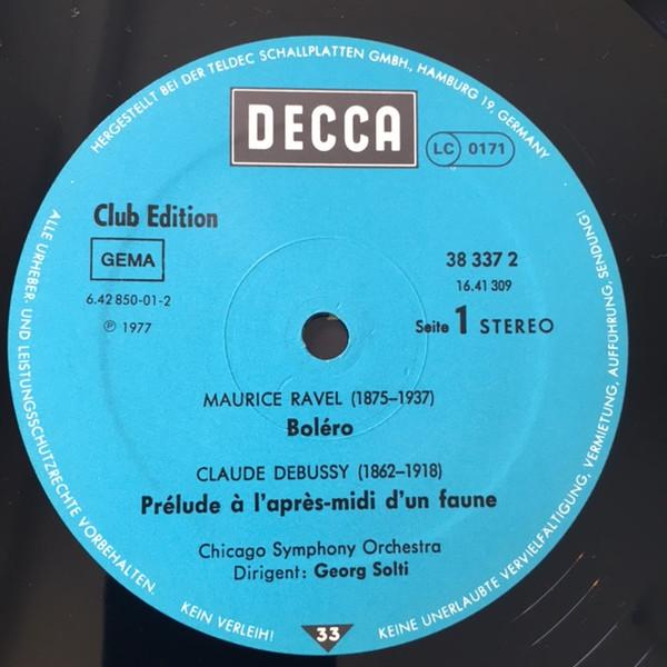 

LP Record SIR GEORG SOLTI CHICAGO SYMPHONY O Bolero La Mer Prelude A Lapres 383372 Decca 1979 Germany Classical Used