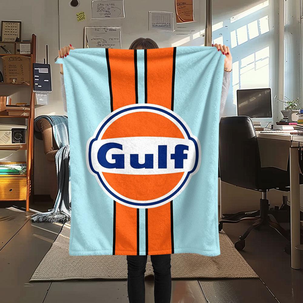 Gulf Printed Flannel Blanket, soft throw for bedroom sofa, washable, Christmas present, great gift.