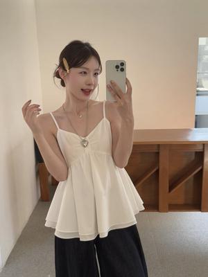Plus Size Women's Korean-Style Sweet Slimming Camisole Vest