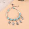 Original Handmade Turquoise Tibetan Silver Small Fish Bracelet Bohemian Retro Personality Bells Miao Silver Bracelet Women