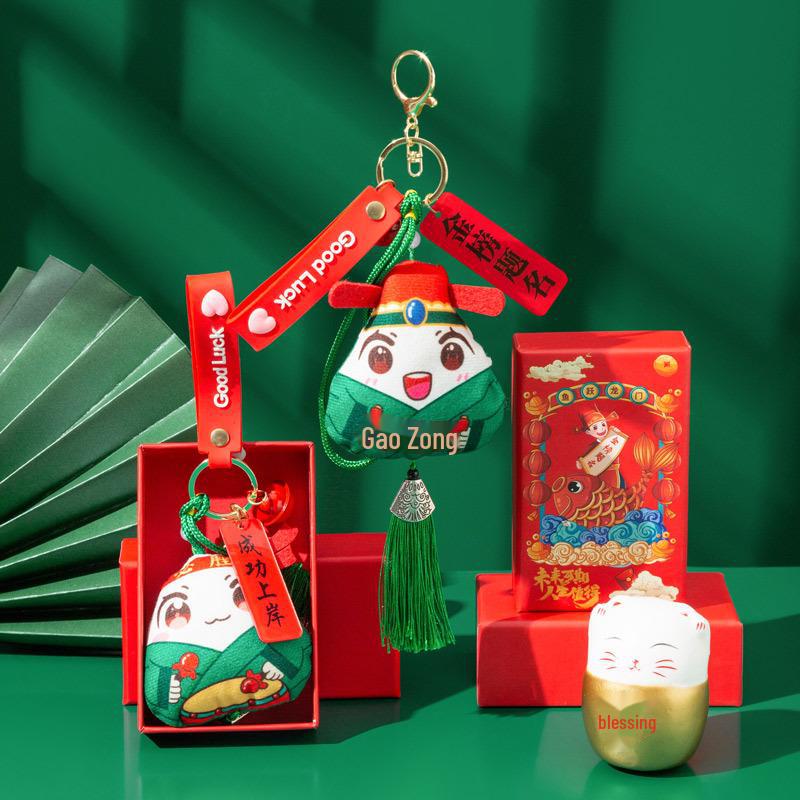 Cartoon Dragon Boat Festival Rice Dumpling Sachet - Handmade Wormwood Material Gift for College Exam Encouragement