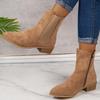 Damskie buty jeździeckie w brytyjskim stylu, z zamszu, za kostkę, na grubej podeszwie, z zamkiem z boku
