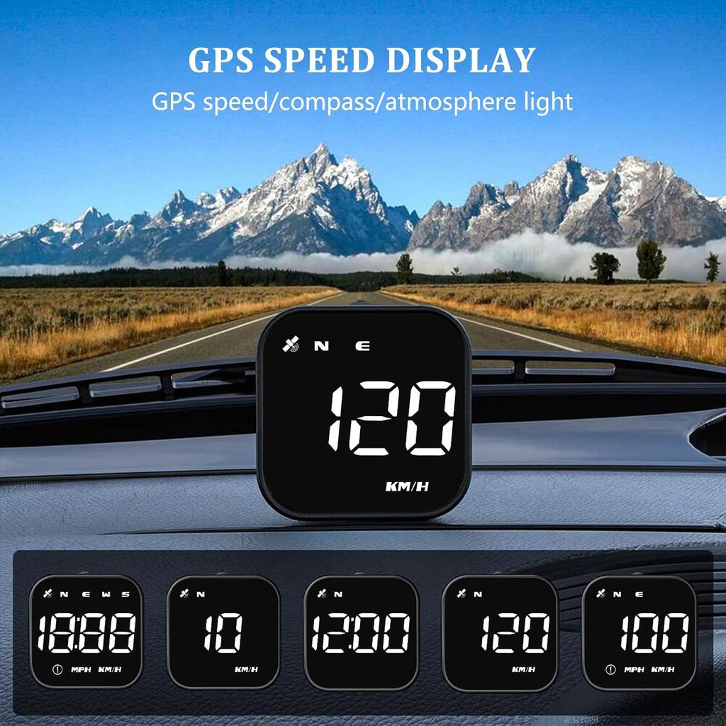 G4S Digital GPS Speedometer, New HUD Car Head Up Display With Digital Speed In MPH KPH, Universal For Cars Truck Electric Hybrid Automobile