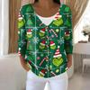 Women's Fashion Long Sleeve Christmas Snowman Snowflake Print Jacket Cardigan