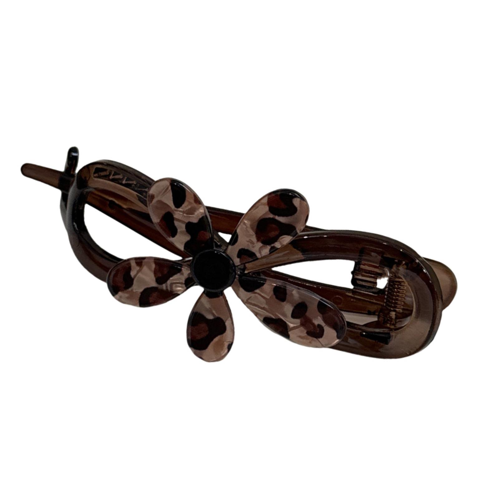 

Elegant Leopard Print Acrylic Twist Hair Clip Secure NonSlip Hair Grip For Women Girl Daily Hair Styling Accessories B