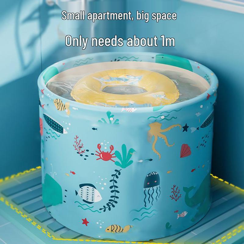 Foldable No-Installation Thickened Cotton-Padded Soaking Tub for Adults