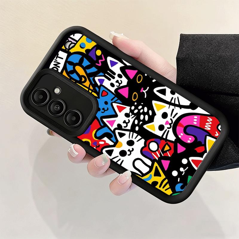 Cartoon Cute Cats Theme Soft Phone Case for Samsung Galaxy S26 Ultra S25 Edge S24 S23 S22 Plus S21 S20 FE 5G Shell Silicone Fund