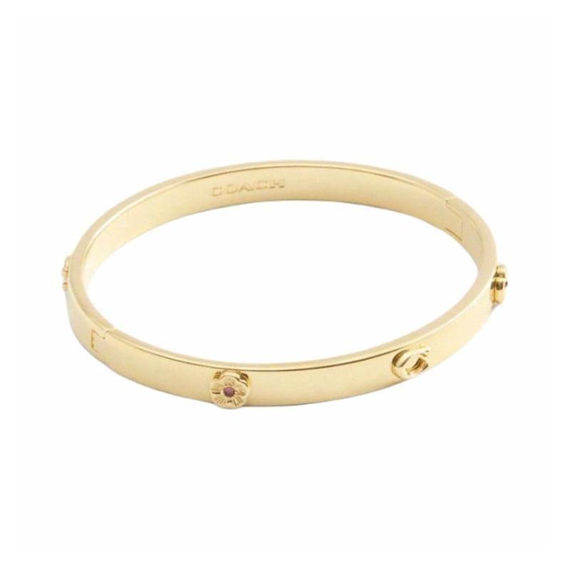 COACH Rose design brass plated bracelet women s gold