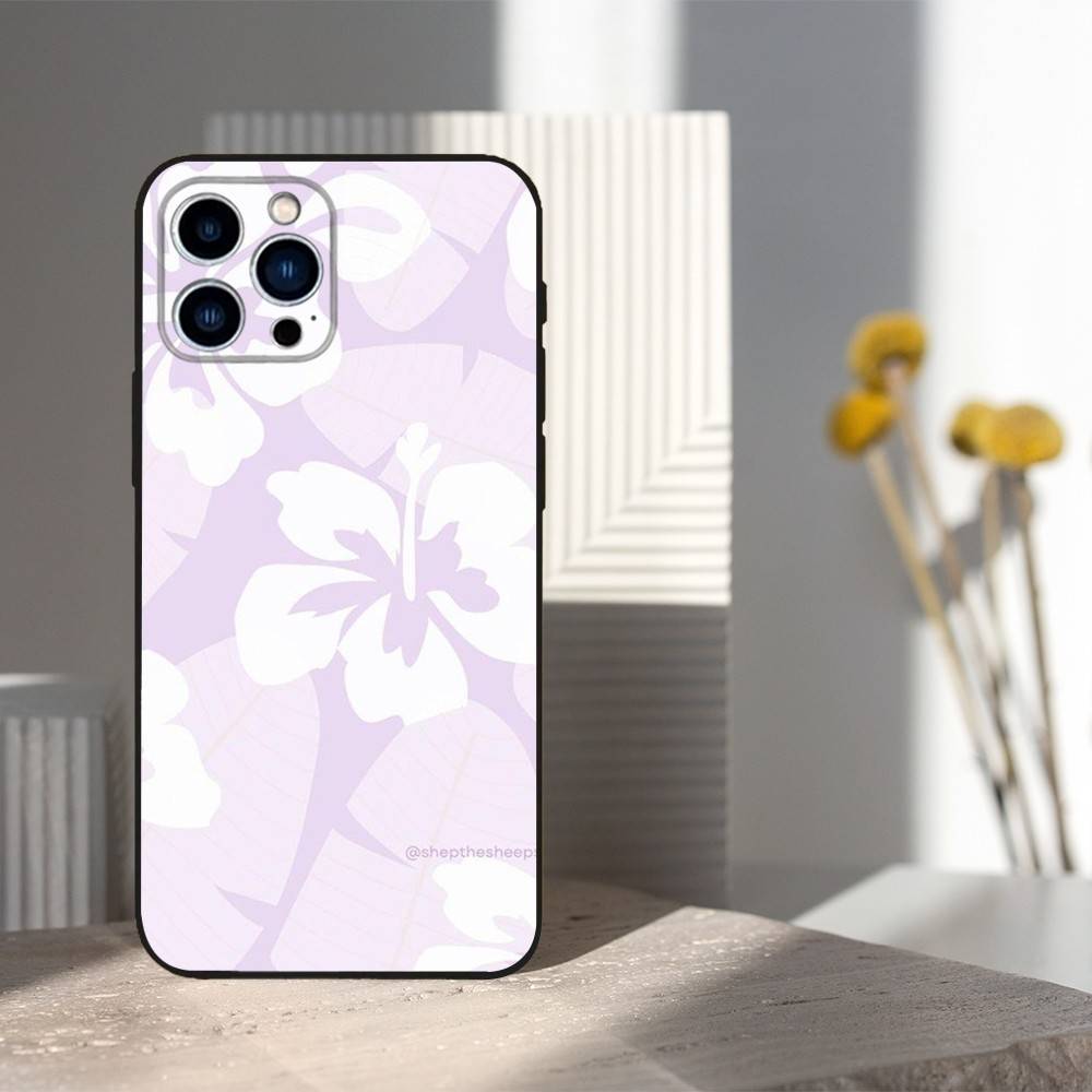 

Hibiscus Hawaiian Flower For iPhone 13,16,11,14,17,12,15,Plus,Pro Max,XS,X,XR,SE,Mini,8,7,Phone Case Soft Silicone Black iPhone14PROMAX