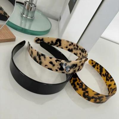Women Hair Hoop Widened Design Anti-Slip Teeth Headband Acetate Sheet Strong Pressure Resistance Headband Hair Accessory