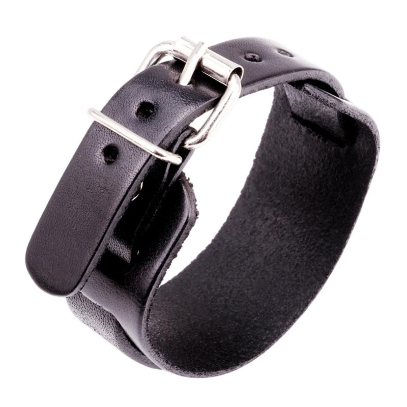 

Vintage Punk Adjustable Wrist Cuff Bracelet Double Strap Leather Wristband Unisex Hand Accessory