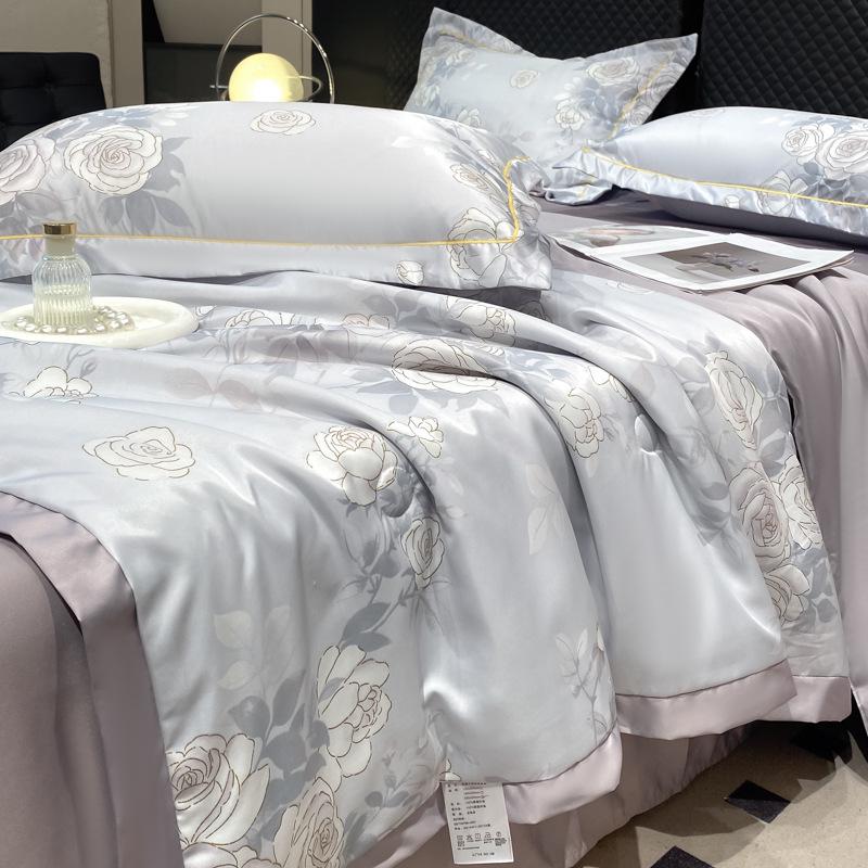 Tencel Summer Quilt Set: 25 Designs - Lightweight Silk, Washable, Perfect for Student Dorm Beds