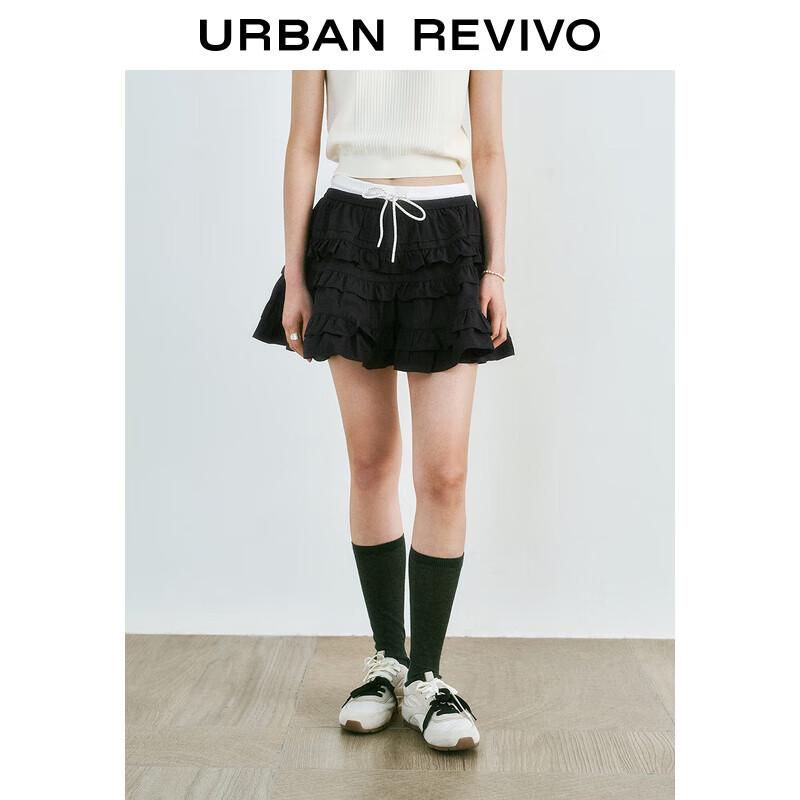 

UR 2025 Spring Women s Romantic A-Line Lace Skirt S