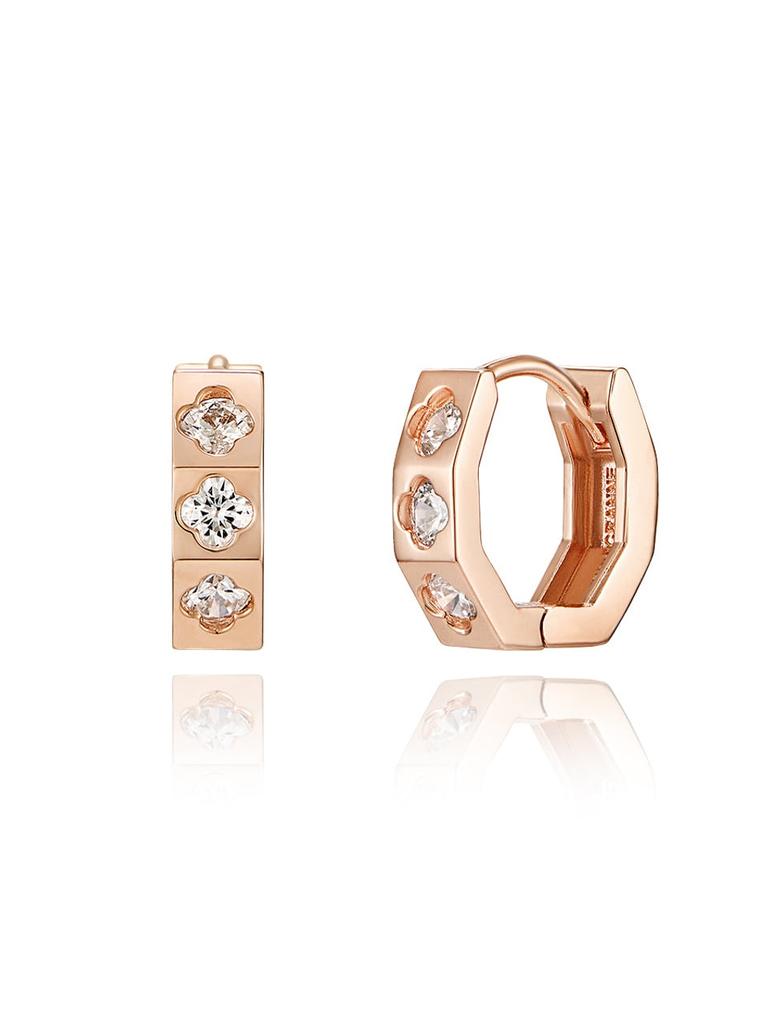 14K Multi-faceted Cubic One-touch Earrings (gold Filled) C24EGF131