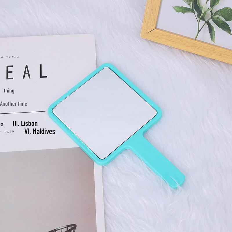 Portable Handheld Square Makeup Mirror with Salon-Quality Handle and Logo