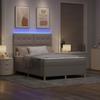 LED Box Spring Bed with Mattress Taupe 140 x 200 cm Fabric