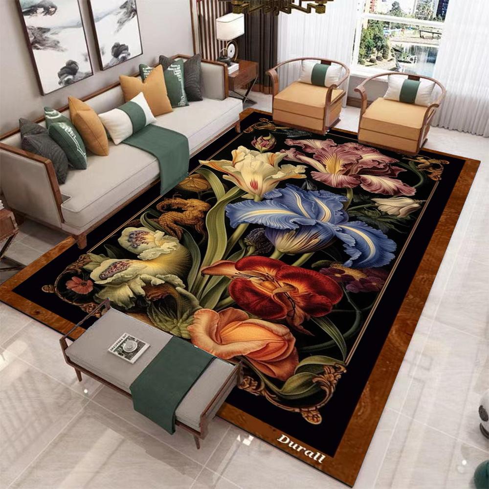 Exquisite Floral Carpets Living Rooms Bedrooms Sofas Balconies Non Slip and Washable Floor Mats Exquisite Home Decor Accessories