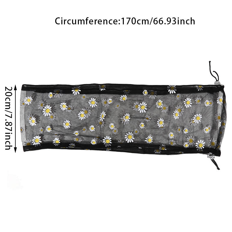 Universal Indoor/Outdoor Bird Cage Seed Catcher Stretchy Adjustable Soft Daisy Pattern Mesh Net Seed Guard for Round Square Cages