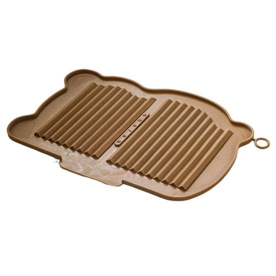 Silicone Dish Drying Mat with Non-Slip Base Heat-Resistant Drainage Rack for Kitchen Countertop Foldable Insulation Pad for Sink Table Use