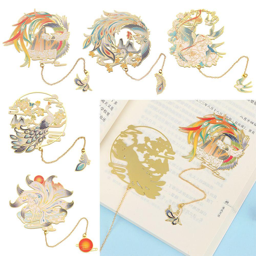 

Студенческий подарок, кулон в китайском стиле, кисточка, латунная закладка, металлический зажим для книг