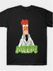 Men'S Black Graphic T-Shirt by Beaker - A Bohemian-Style Crew Neck Tee Featuring a Muppet Character Design