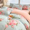 Sleeping Grid Warm Yang Velvet Soft and Comfortable Thick Brushed Print Four Piece Set