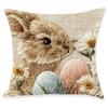 Vikama Easter Embroidered Bunny Pillow Cover Set Cozy Aesthetic Pillowcases For Bedside Couch Living Room Home Decoration