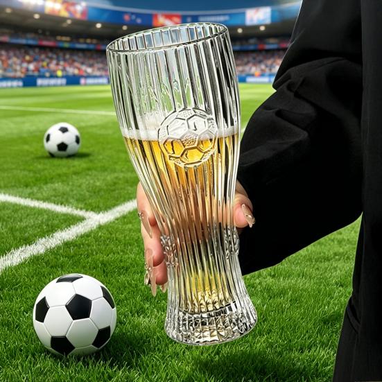 Szklanka do piwa Piłkarska, Pojemność 300ml/450ml, Przezroczysty kufel do piwa rzemieślniczego do domowego baru, Kubek Piłkarski dla Fanów Sportu
