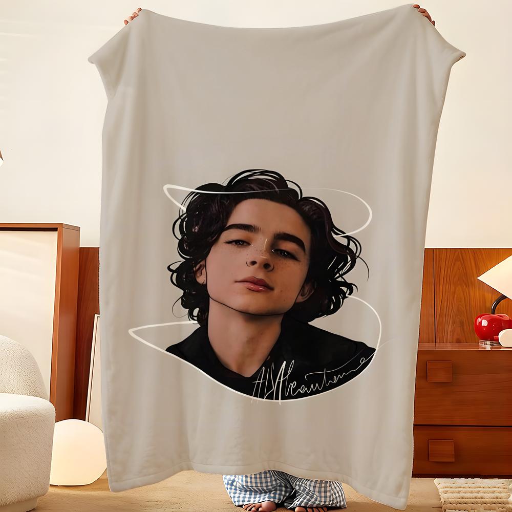 Coperta Plaid in Flanella Celebrity T-Timothee C-Chalamet, Leggera Accogliente, Resistente Lavabile carina Fresca