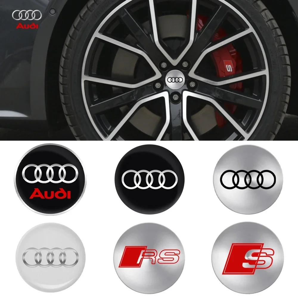 4PCS 65mm automobile hub center cover sticker is suitable for Audi ABT A3A4A5Q2 Q7 RSTT hub aluminum alloy modification sticker.