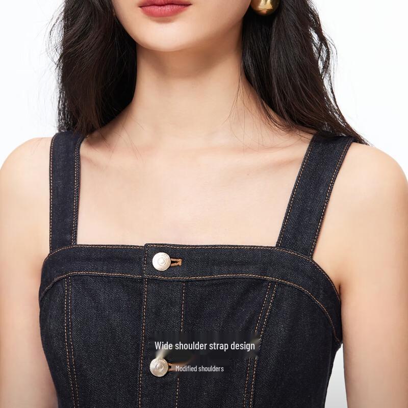 VEROMODA Women's Wide Strap Denim Overalls