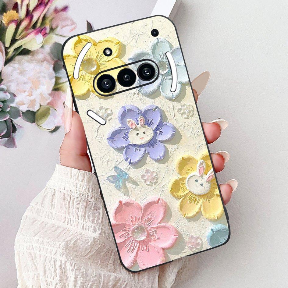 For Nothing Phone 3A 2025 Case A059 Fashion Flower Cats Cartoon Silicone Soft Shockproof Cover For Nothing Phone3A 3A Pro Bumper