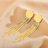 316L Stainless Steel Gold Color Tassel Earrings For Women Fashion Trendy Ear Pendant  Party Wedding Gift