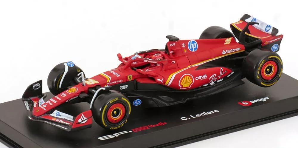 

Bburago Ferrari F1 Charles Leclerc 2024 Bburago Charles Leclerc Signature Series 1/43 SF-24#16 [Предмет] красный