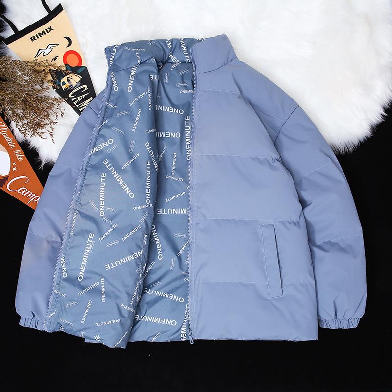 

Мужская свободная повседневная хлопковая куртка однотонная короткая зимняя теплая куртка 4XL синий